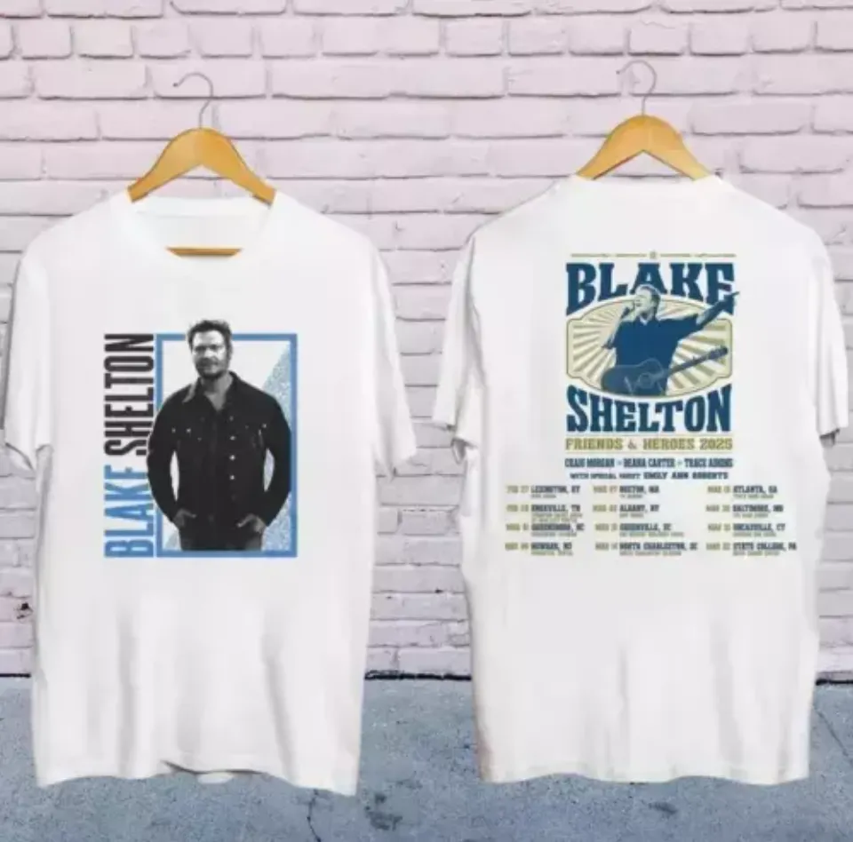 New 2025 Blake Shelton Friends And Heroes Tour Music Shirt, Blake Shelton Country Music Shirt