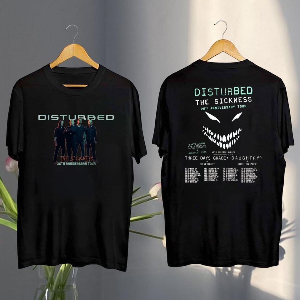 The Sickness 2025 Concert, Disturbed The Sickness 25Th Anniversary Tour 2025 Shirt, Disturbed Fan Gift