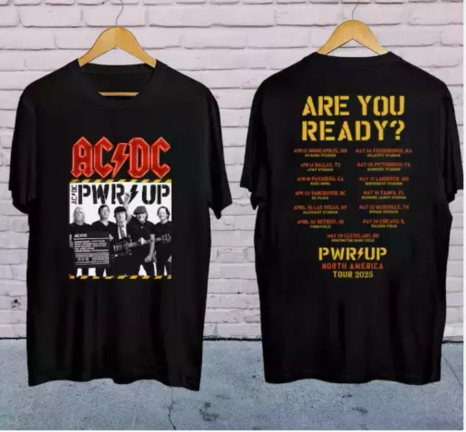 Ac-Dc Band 2025 Tour Shirt, Ac-Dc Pwr Up Tour 2025 Shirt, Ac-Dc Rock Band Shirt