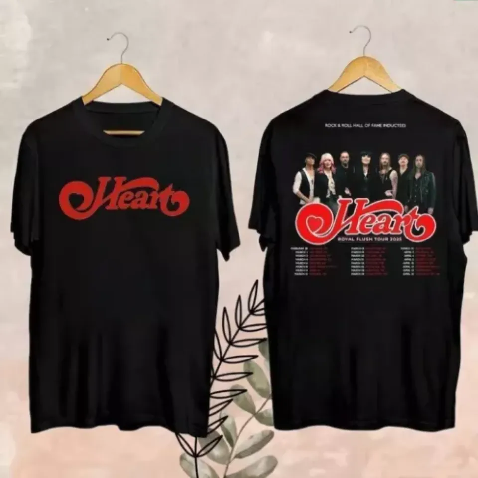 2025 Heart Band Royal Flush Tour Shirt, Rock Band Heart 2025 Tour Shirt
