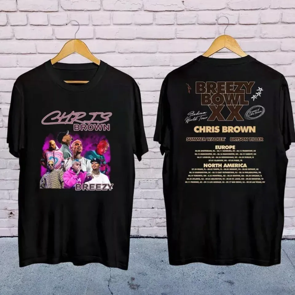Chris Brown Concert 2025 Shirt, Breezy Bowl Xx Tour Shirt, Gift For Fan