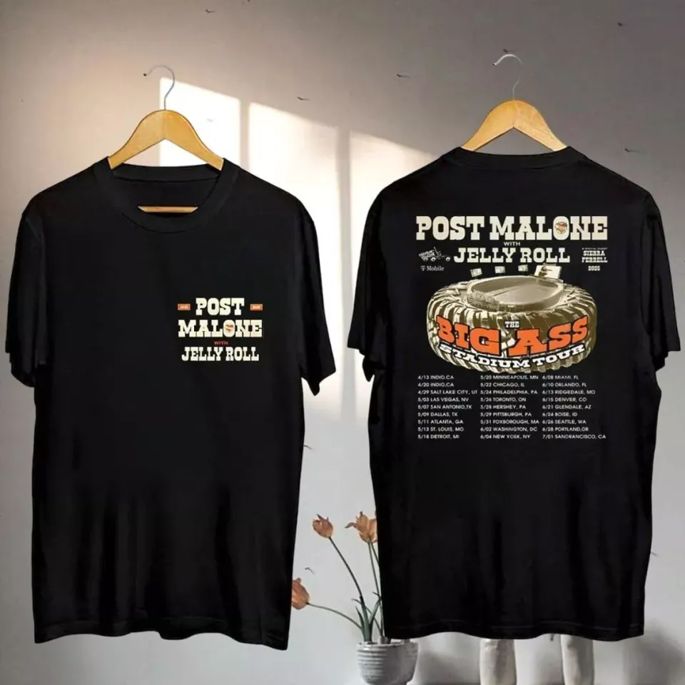 Post Malone And Jelly Roll Tour Shirt, Post Malone Big Ass Stadium Tour 2025 Shirt