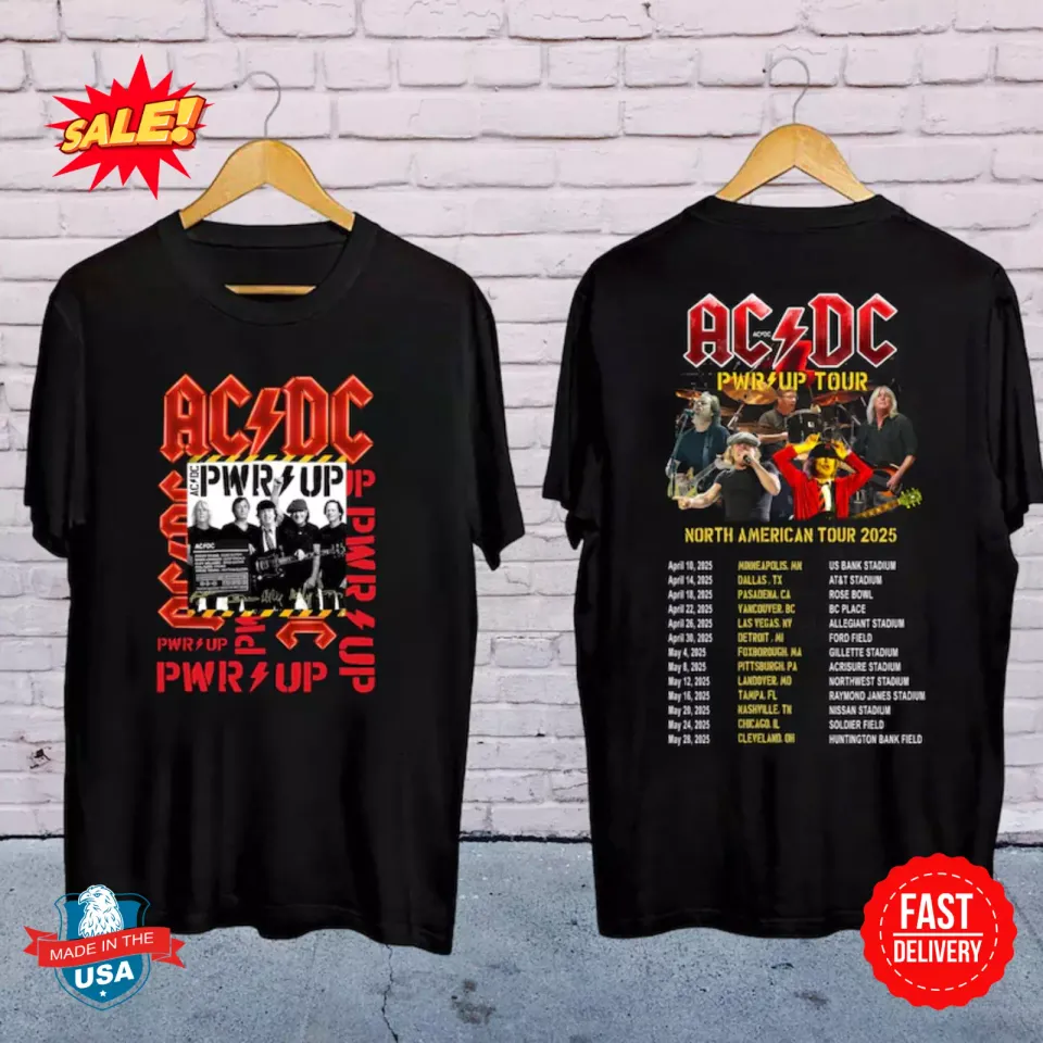 New Ac-Dc Band World Tour 2025 Shirt, Rock Band Ac-Dc Shirt