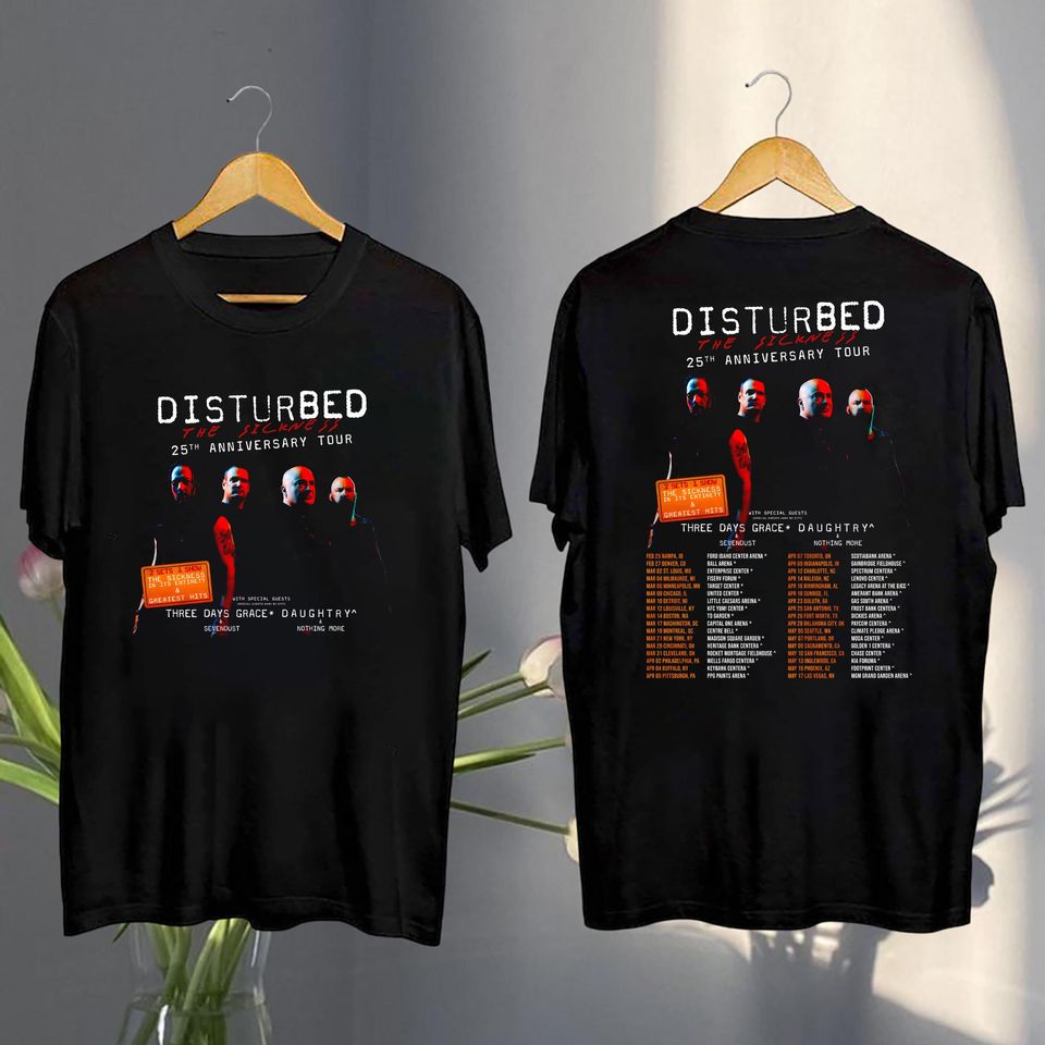 New Disturbed The Sickness 25Th Anniversary Tour 2025 Shirt, The Sickness 2025 Concert, Disturbed Fan Gift