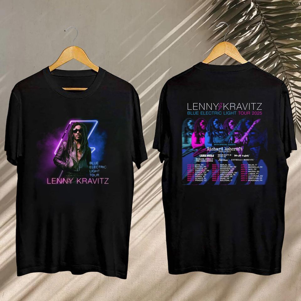 New 2025 Lenny Kravitz Blue Electric Light Tour Shirt, Lenny Kravitz Concert, Lenny Kravitz Blue Electric Light Tour Shirt