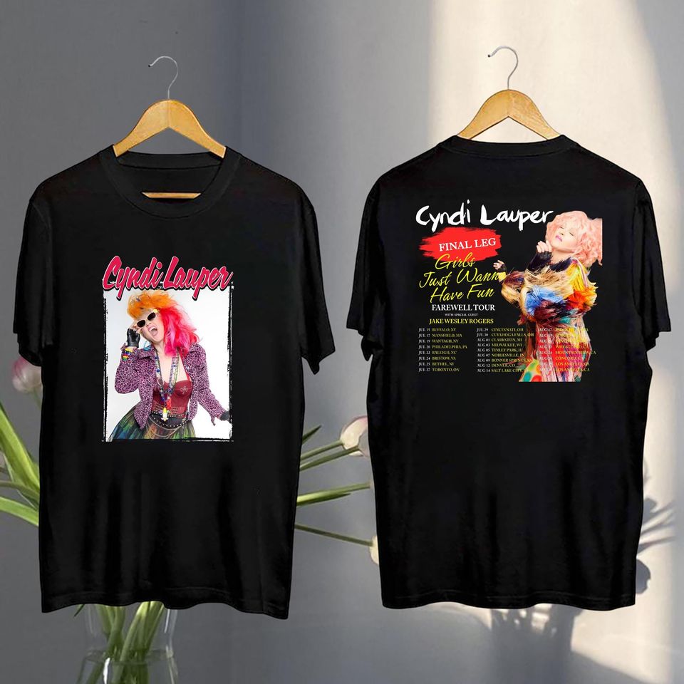 New Cyndi Lauper Girl Just Wanna Have Fun Farewell Tour 2025 Shirt, Cyndi Lauper Fan Gifts, Cyndi Lauper 2025 Concert