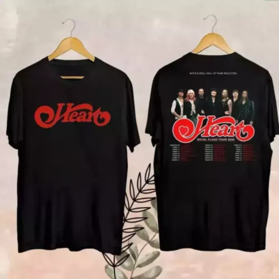 New 2025 Heart Band Royal Flush Tour Shirt, Rock Band Heart 2025 Tour Shirt