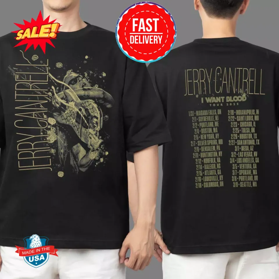 New Jerry Cantrell I Want Blood Tour 2025 Dates List Two Sided Prinshirt