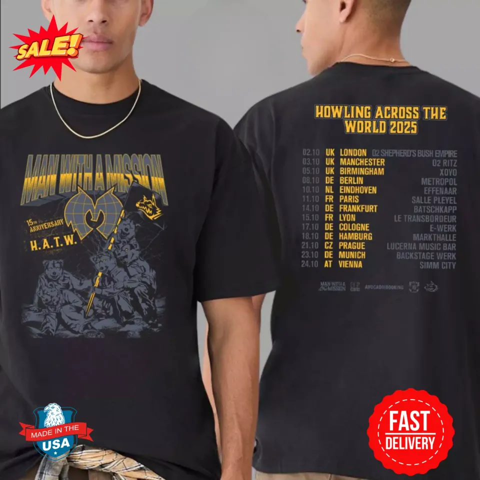 New Man With A Mission Howling Across The World 2025 Uk And Eu Tour Dates Shirt