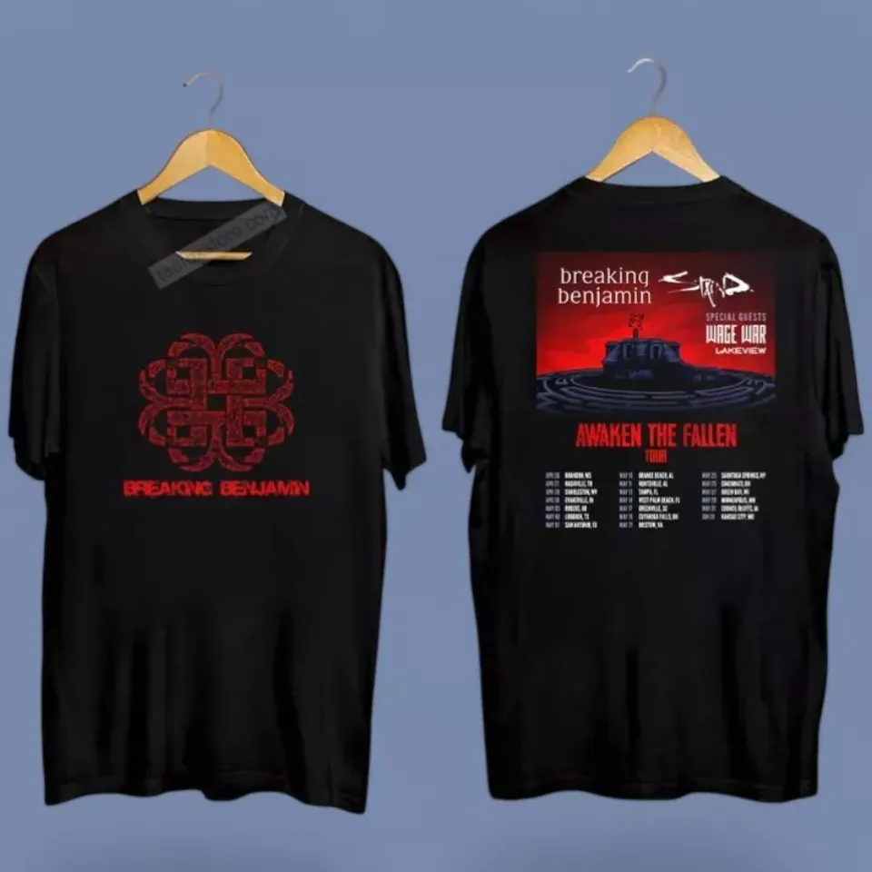 New Break*Ng Benjamin Awaken The Fallen Tour 2025 Graphic Double Sided Shirt