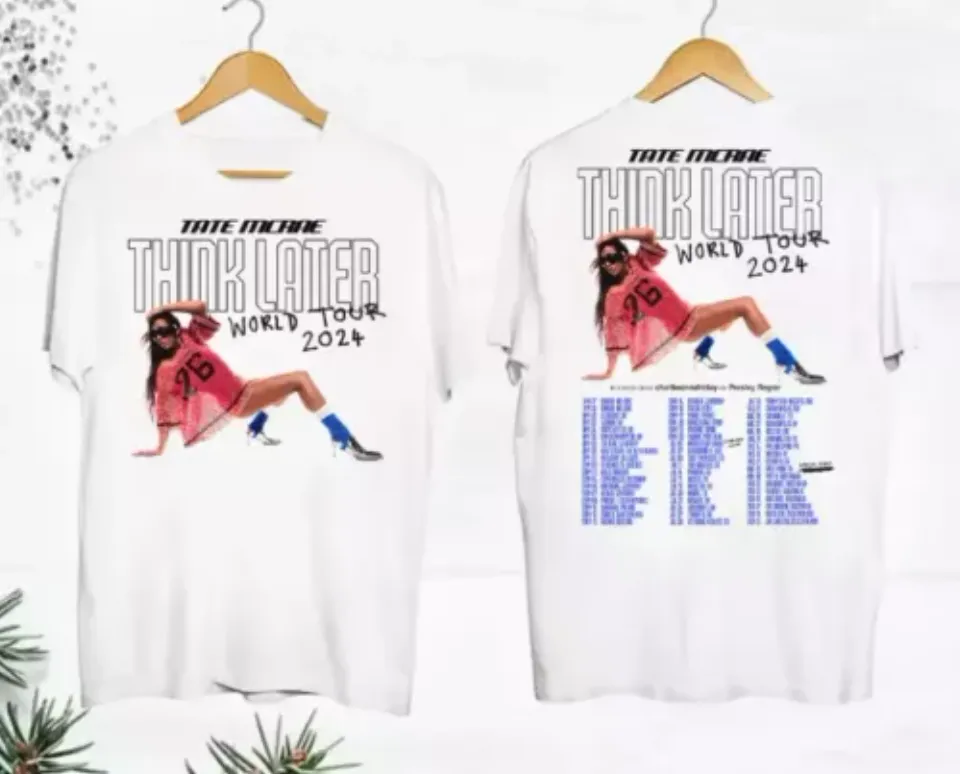 New Tate Mcrae The Think Later World Tour 2025 Tour Shirt