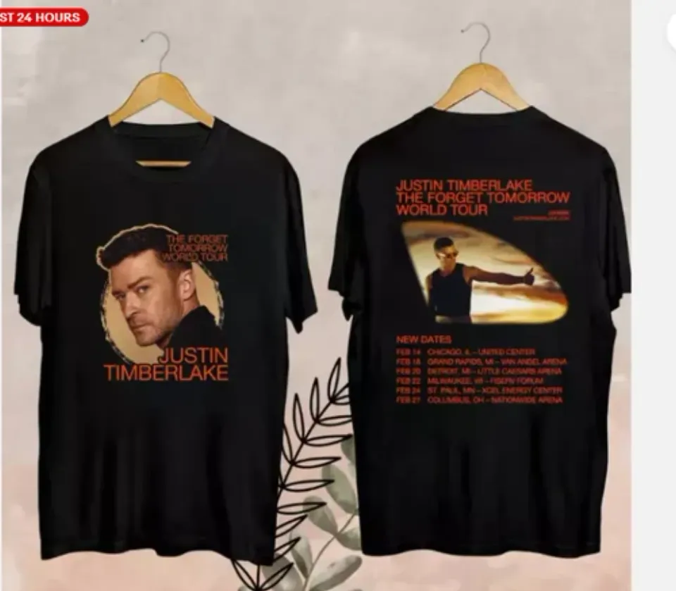 New 2025 Justin Timberlake The Forget Shirt 2 Sided , Full Size, Unisex Shirt