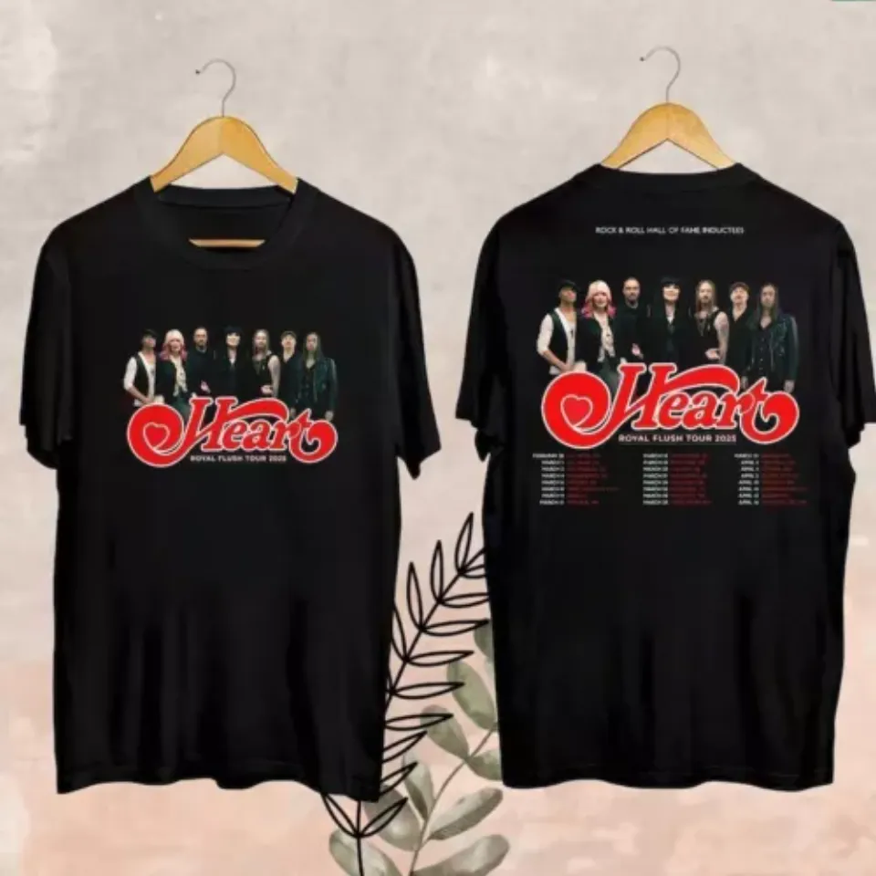 New Heart Band Royal Flush Tour 2025 Shirt, Rock Band Heart 2025 Tour Shirt
