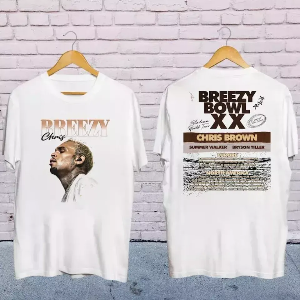 New Chris Brown Breezy Bowl Xx Tour 2025 Shirt, Chris Brown 2025 Concert