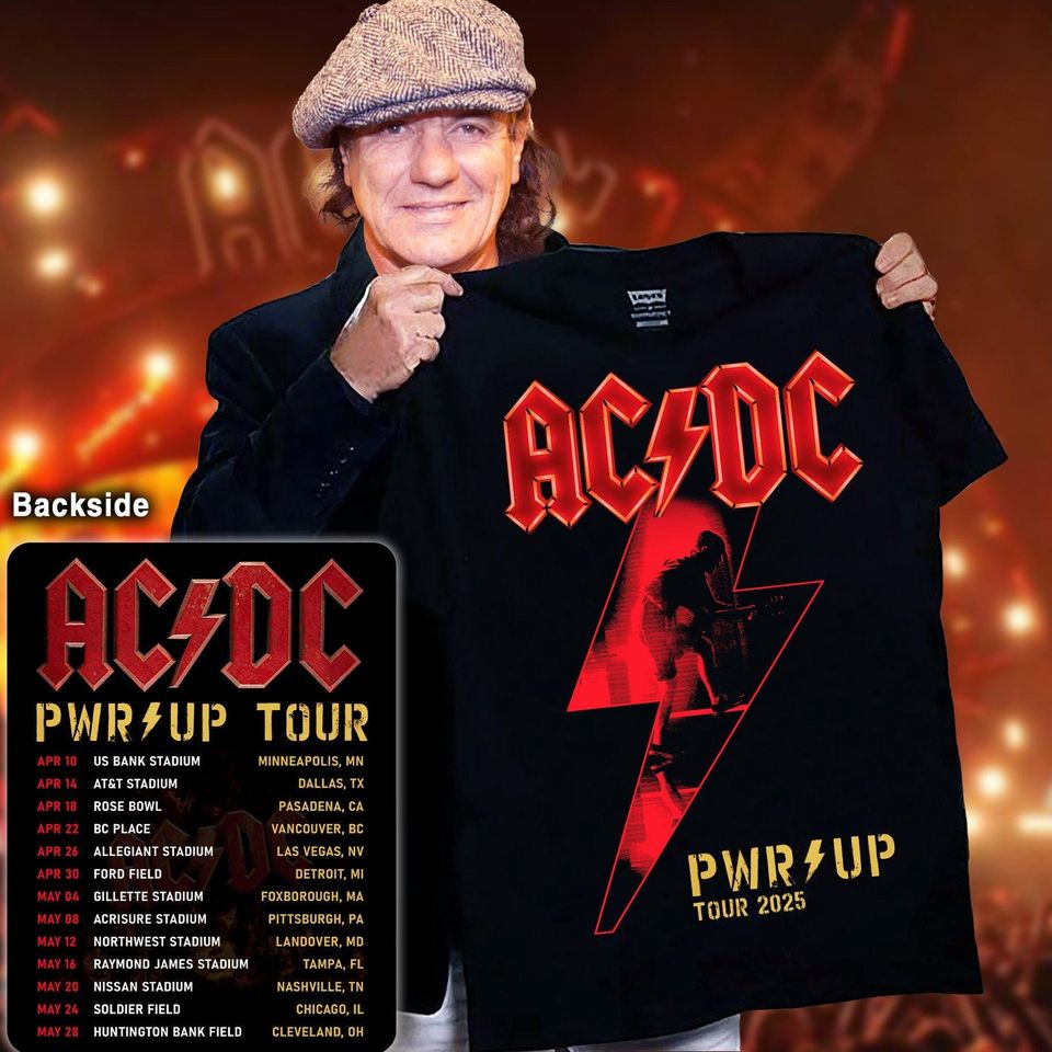 New Ac-Dc Power Up Tour 2025 Comfort Colors Shirt, Ac Dc Shirt, Ac-Dc Band Gift For Fan