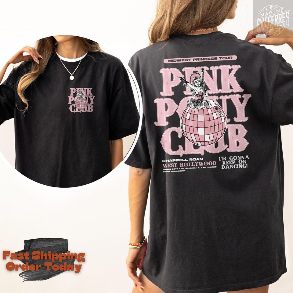 2-Sided Midwest Princess Tour 2025 Shirt, Pink Pony Club Shirt, Wlw Pride Music Shirt