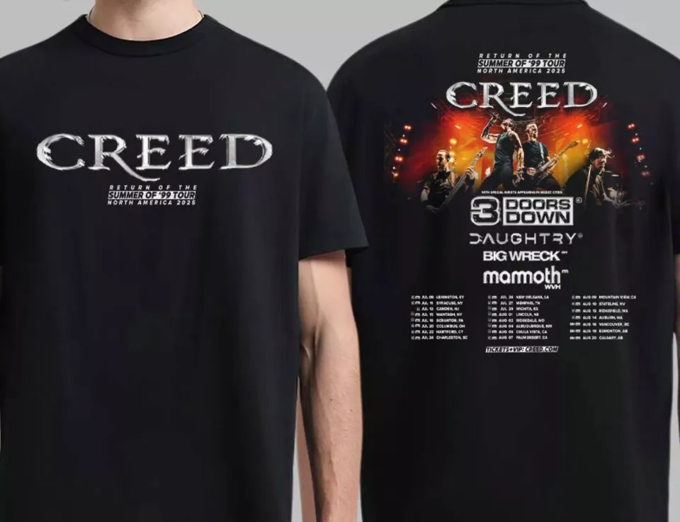 New Creed Return Of The Summer Of 99 Tour North America 2025 Tour Date Lisshirt