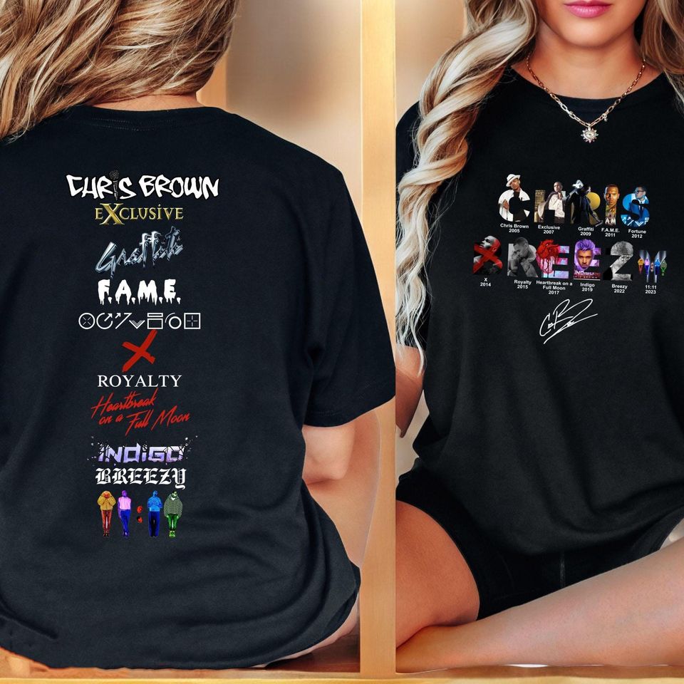 Cb Albums Shirt, Chris Breezy Bowl Xx Tour 2025 Shirt, Brown 2025 Concert