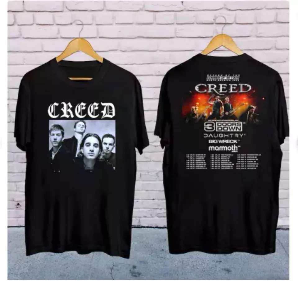 New Rock Band Creed Graphic, Creed Band 2025 Shirt,2 Side Rock Band
