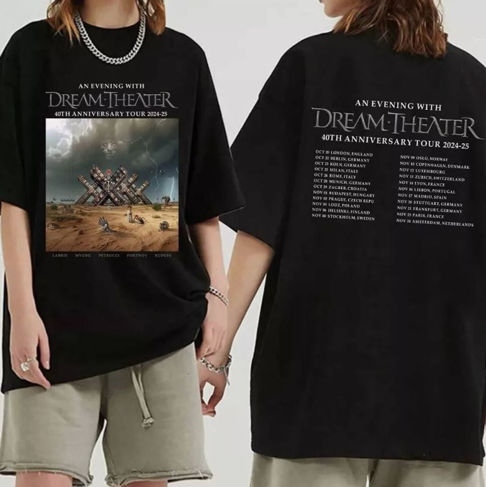New Dream Theater – 40Th Anniversary Tour 2024 2025 Shirt, Cotton Music Tour Shirt
