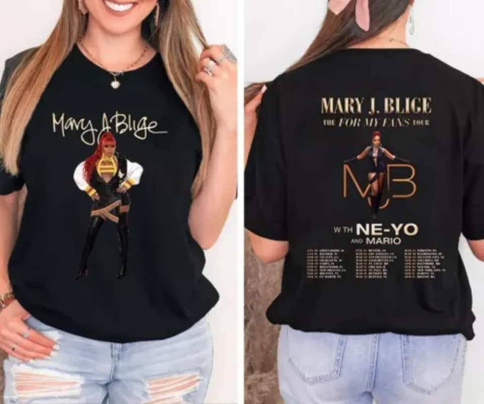 Vintage Mary J Blige Graphic Shirt, Mary J Blige The For My Fans Tour 2025 Shirt