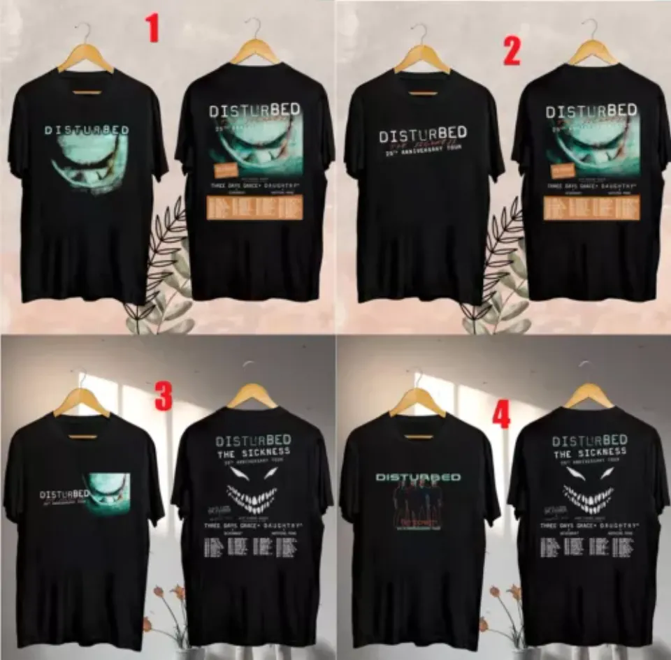 New Custom Disturbed The Sickness 25Th Anniversary Tour Date 2025 Shirt