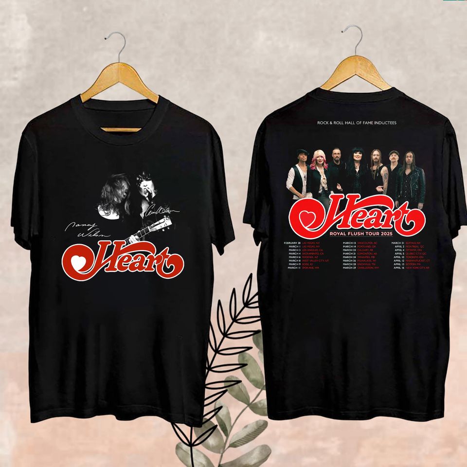 New Rock Band Heart 2025 Tour Shirt