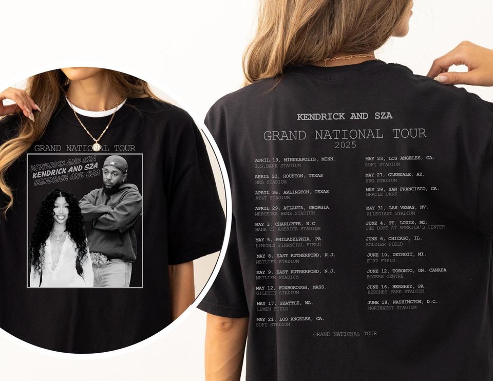 Limited Kendrick & Sza Grand National Tour 2025 Double Sidesd Shirt
