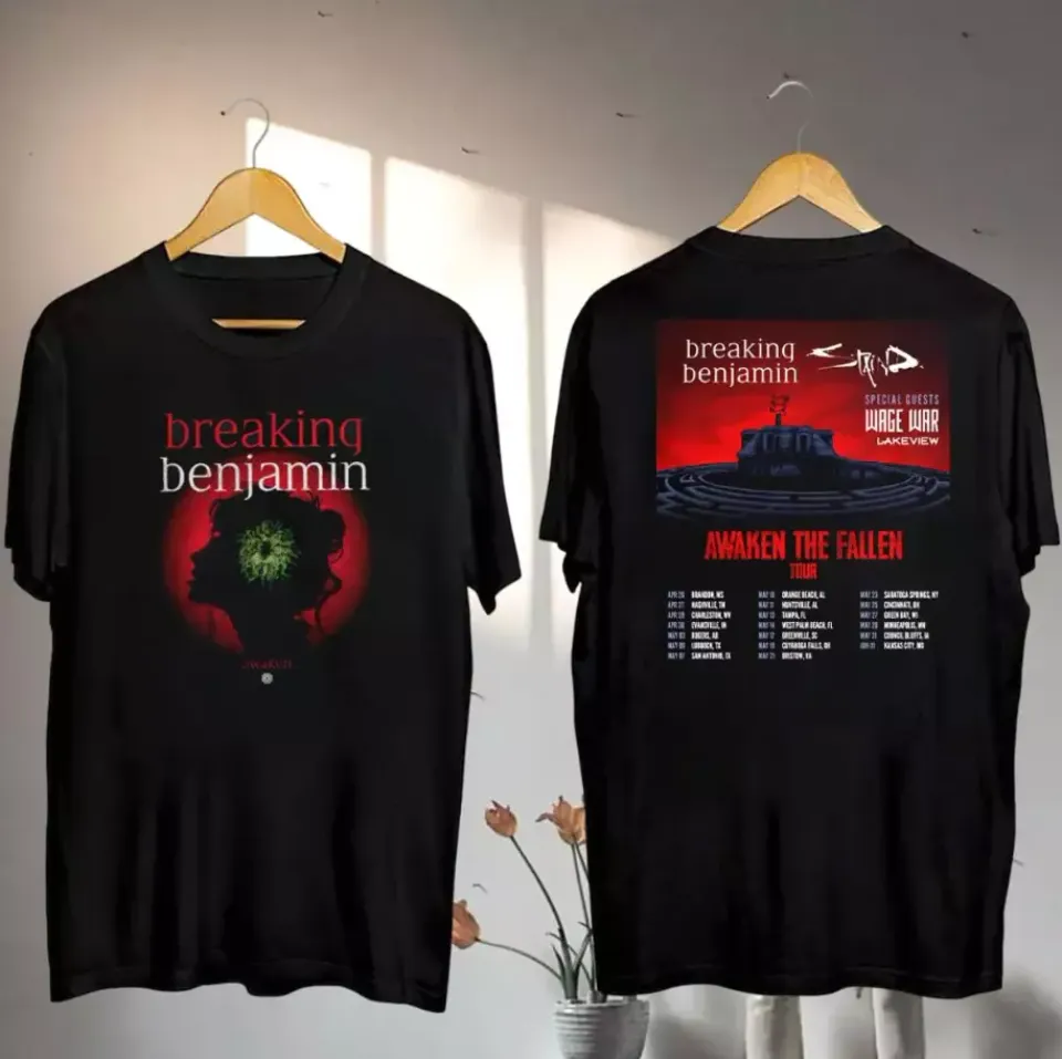 New Breaking Benjamin 2025 Tour Shirt, Breaking Benjamin Awaken The Fallen Tour Shirt