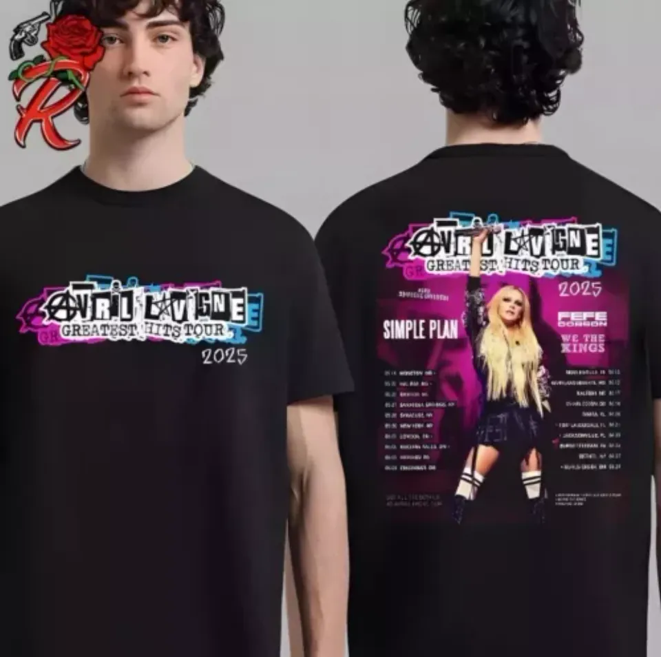 New Avril Lavigne Greatest Hits Tour 2025 North America Tour Unisex Shirt
