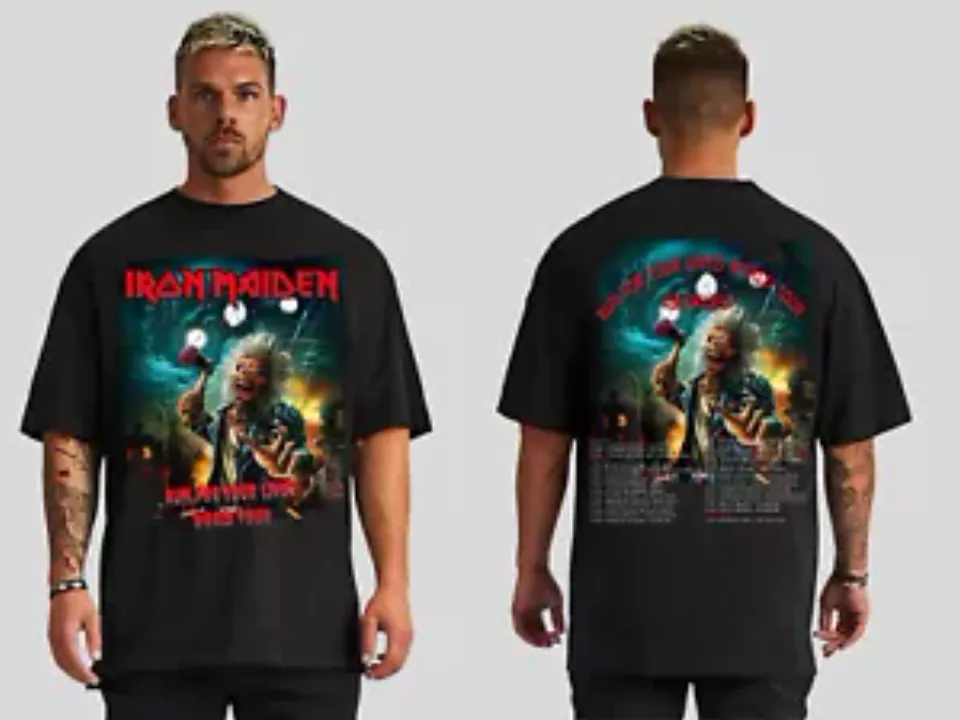 New Iron Maiden Run For Your Lives World Tour 2025 Hard Rock Black Shirt