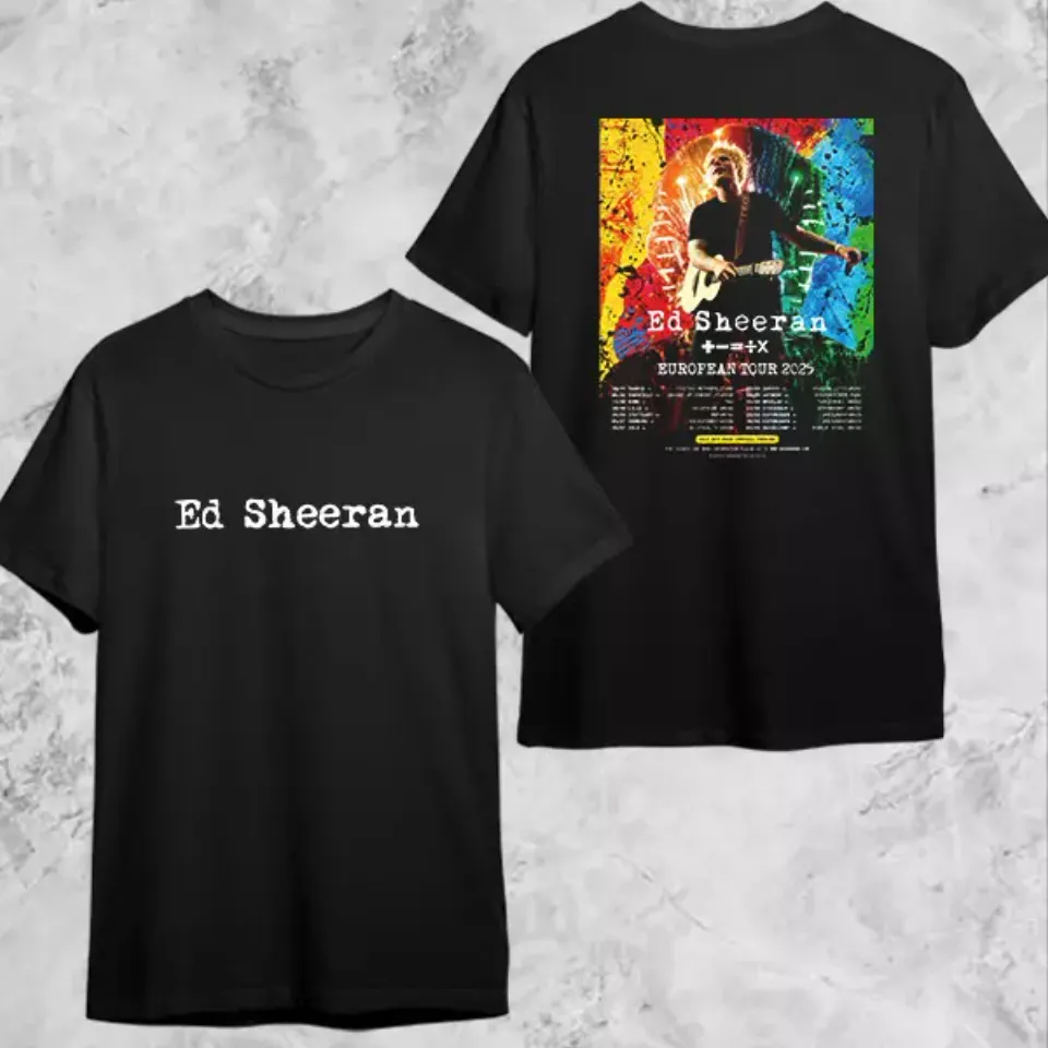 New Ed Shee Europe Tour 2025 Tour Date Fan Gifts Two Sides Classic Shirt