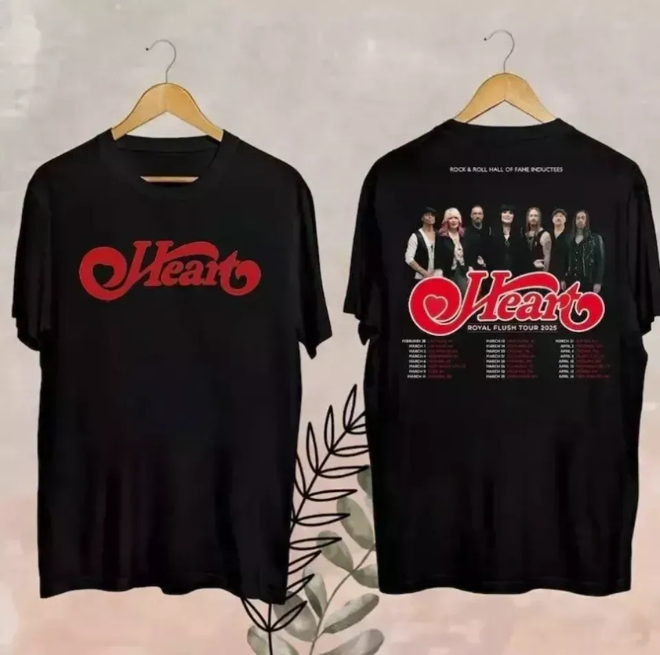 New Heart Band Royal Flush Tour 2025 Shirt