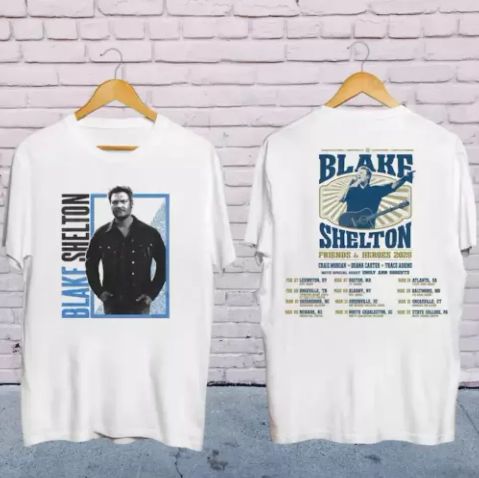 New 2025 Blake Shelton Friends And Heroes Tour Shirt, Blake Shelton Country Music