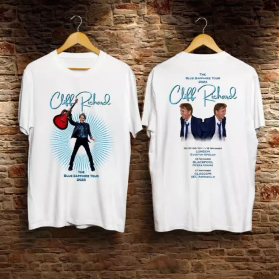 Rare!! Cliff Richard Blue Sapphire Tour 2025 Dates Music Shirt