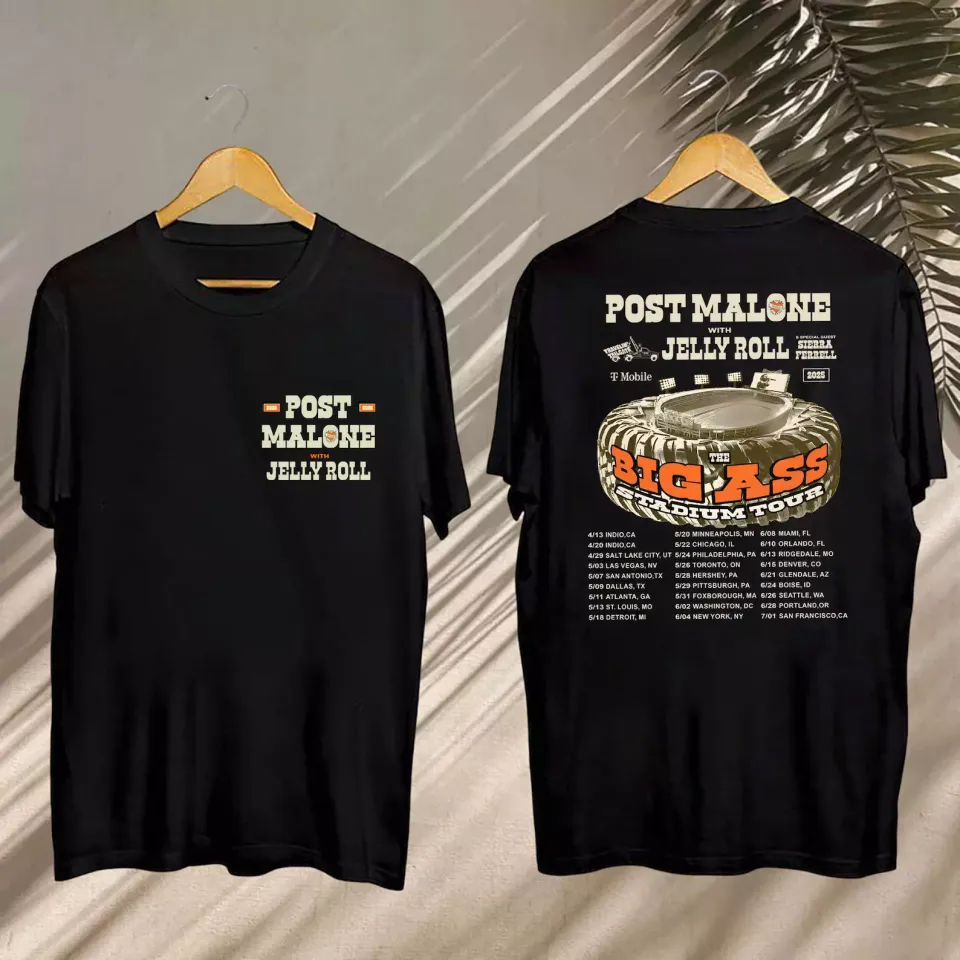 Post Malone And Jelly Roll Tour, Post Malone Big Ass Stadium Tour 2025 Shirt