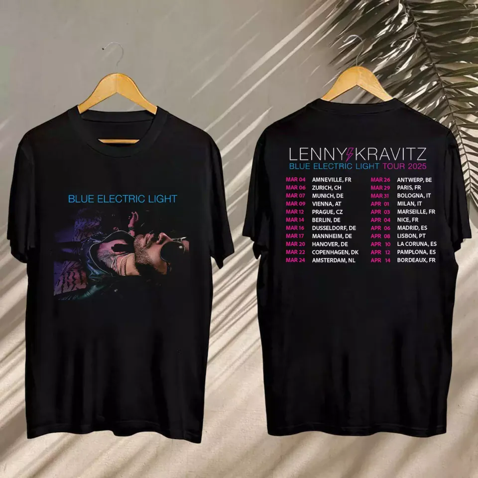 Lenny Kravitz Blue Electric Light Tour 2025 Shirt, Lenny Kravitz Shirt