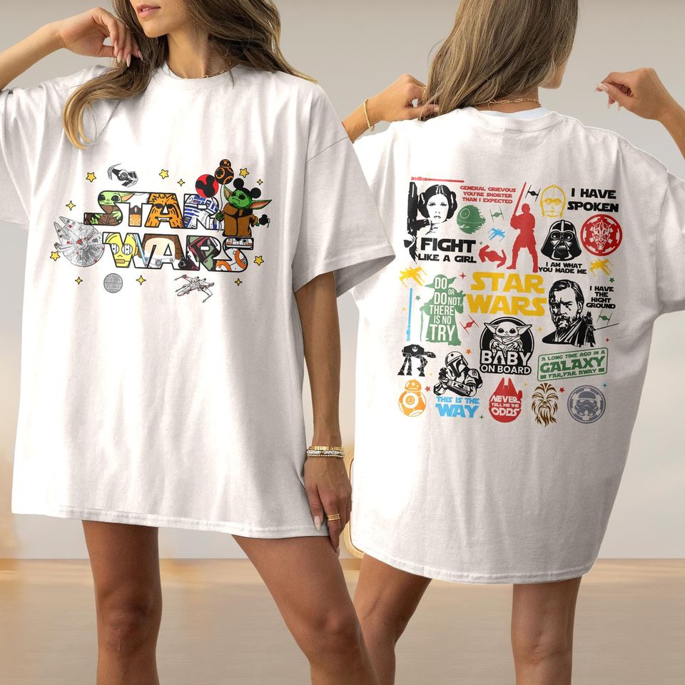 Two-Sided Star Wars May The 4Th Shirt, May The Force Be With You Galaxy'S Edge Shirt, Star Wars Family Vacation 2025 Shirt