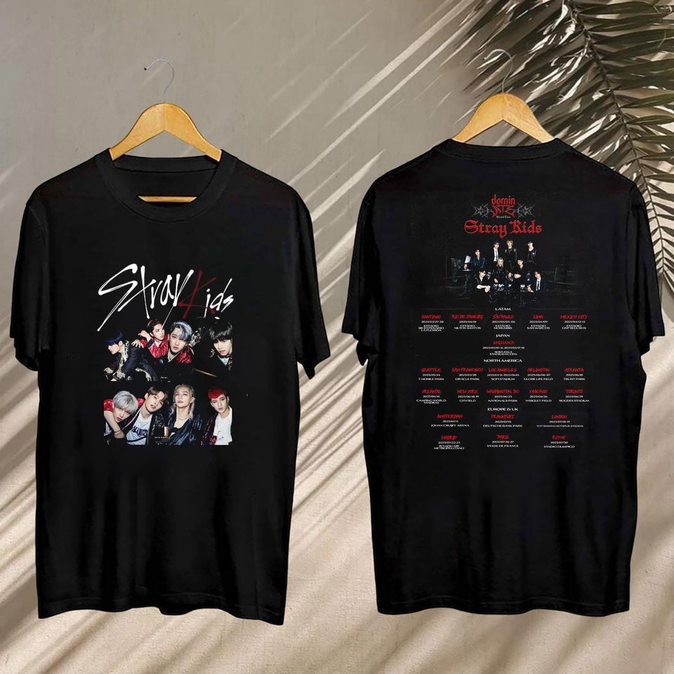 New Stray Kids Shirt, 2025 Stray Kids Dominate World Tour Shirt, Stray Kids Kpop Fan Gift