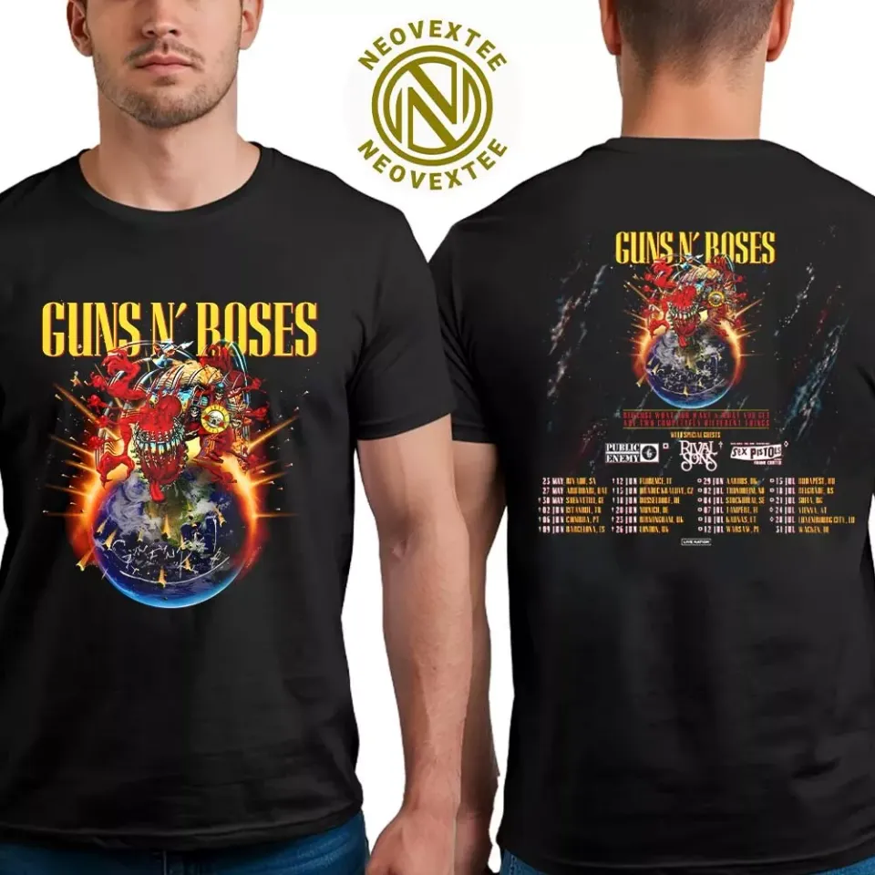 New Guns N Roses Tour 2025 Unisex 2-Sided Shirt