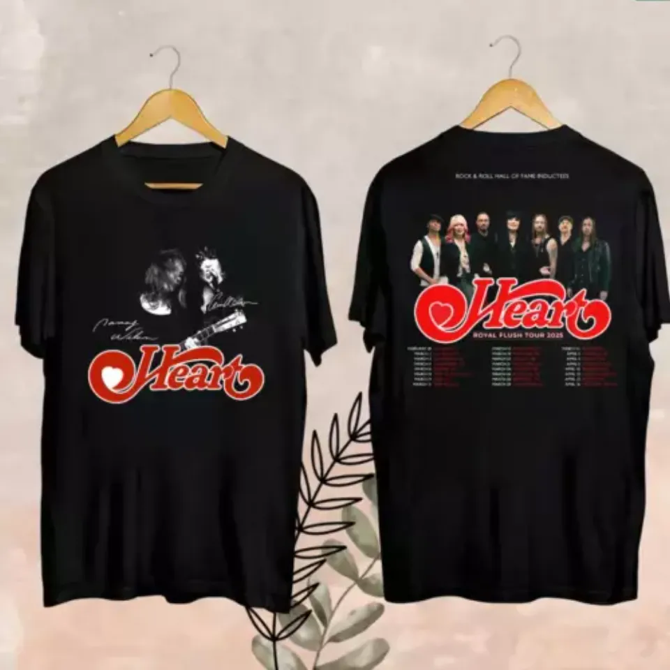 New Rock Band Heart 2025 Tour Shirt, Heart Band Royal Flush Tour 2025 Shirt