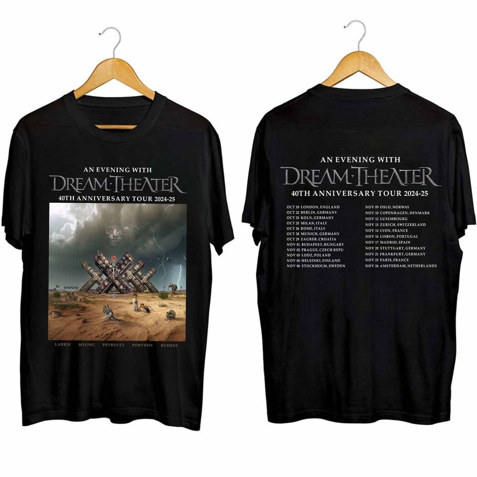 New Dream Theater – 40Th Anniversary Tour 2024 2025 Double Sided Shirt