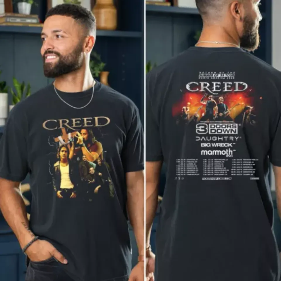 New Creed World Tour 2025 Concershirt, Creed Summer Of 99 2025 Tour Shirt