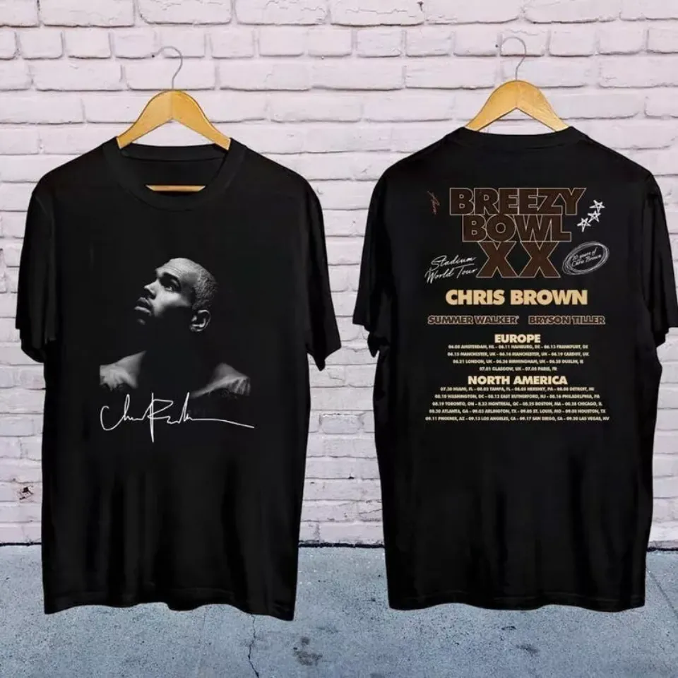 New Chris Brown Breezy Bowl Xx Tour 2025 Shirt, Album Shirt, Chris Brown Fan Gift
