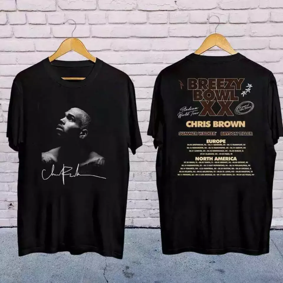 New Chris Brown Signatures Shirt, 2025 Chris Brown Breezy Bowl Xx Tour Shirt