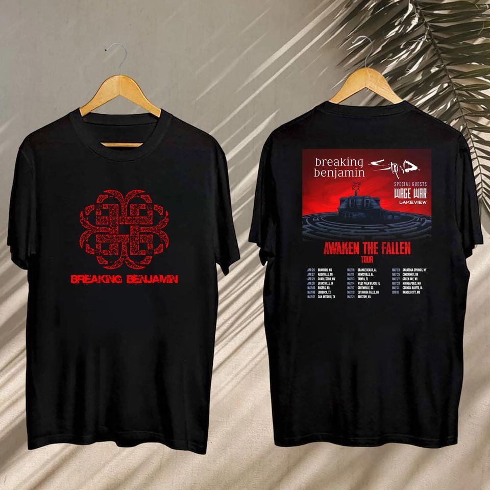 New Breaking Benjamin 2025 Concert, Breaking Benjamin Awaken The Fallen 2025 Tour Shirt, Breaking Benjamin Fan Shirt