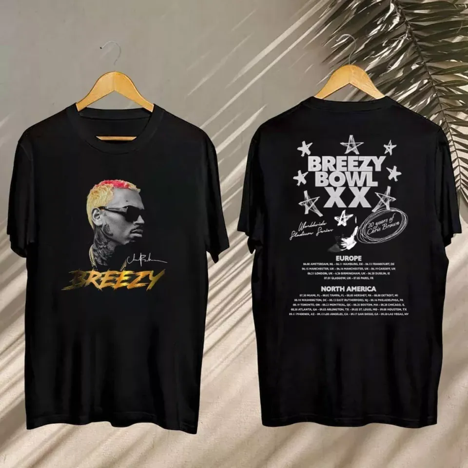 New Chris Brown 2025 Merch Shirt, 2025 Chris Brown Breezy Bowl Xx Tour Shirt