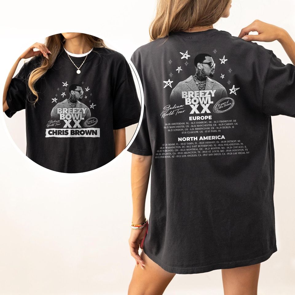New 2025 Chris Brown Breezy Bowl Tour Shirt, Breezy Bowl Merch, Chris Brown Merch