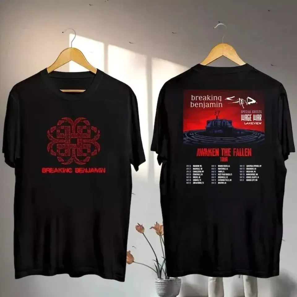 New Breaking Benjamin 2025 Tour Shirt, Breaking Benjamin Awaken The Fallen Tour Shirt