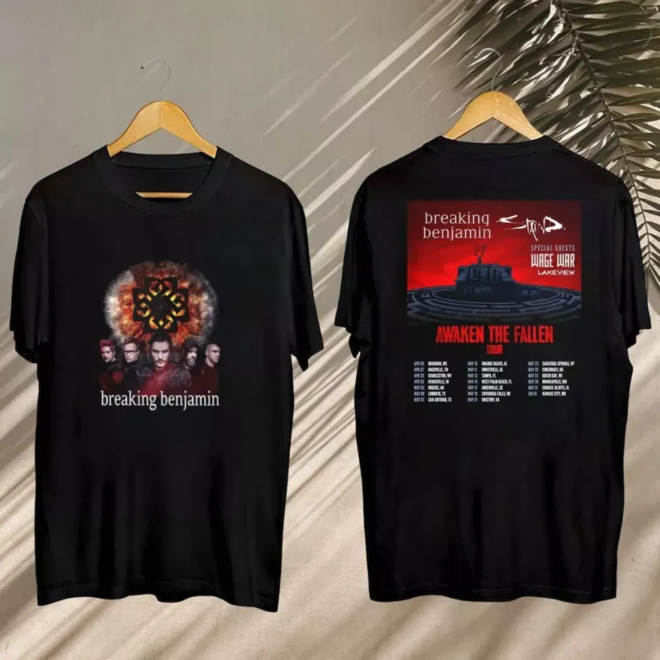 New Graphic Breaking Benjamin Awaken The Fallen 2025 Tour Shirt